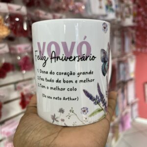 CANECA - "FELIZ ANIVERSÁRIO VOVÓ".