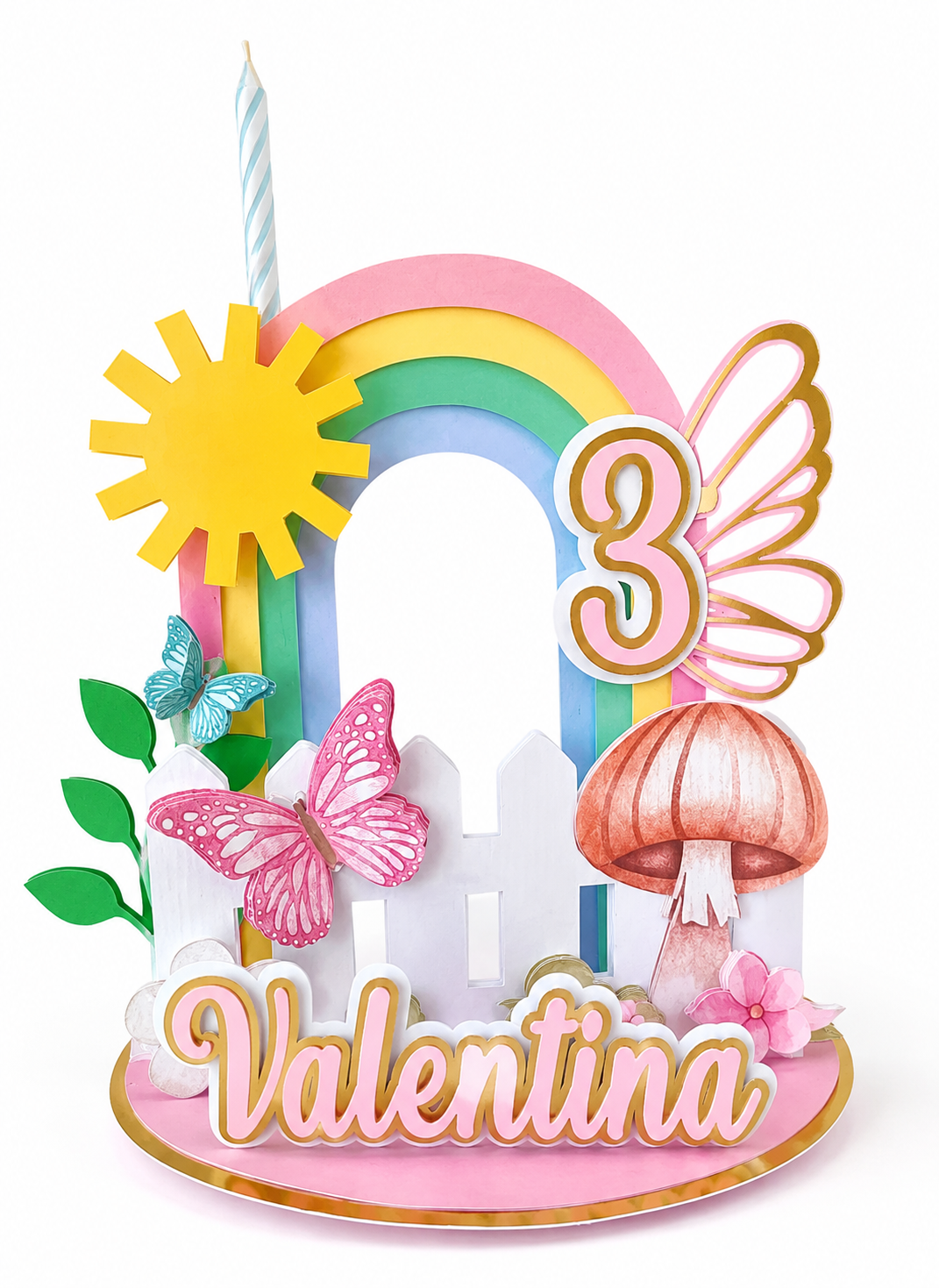 Vela cenário personalizada Valentina